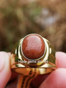 cincin pria batu pasir emas dim 12x10 super kualitas