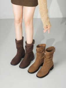 Josiny | Slimming Soft Leather Suede Ankle Boots