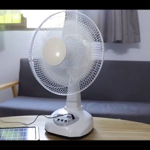 1 year warranty Solar Fan 16 Inch Rechargeable 2 Led Lights 220v Ac Desktop Electric Fan Portable Outdoor Fan With Solar Panel Original Strong wind
