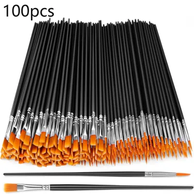 Flat And Round Paint Brushes SetPointed Flat Nylon Hair Brushes For Acrylic Oil Watercolor Paint Party Painting