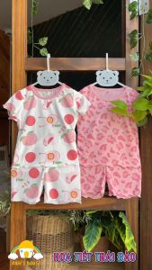 [Vải thun cotton] Đồ bộ cho bé gái thiết kế thun tăm Set quần áo trẻ em mặc nhà bộ cộc tay quần đùi mát mẻ mùa hè 8-25kg