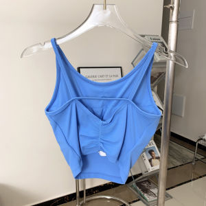 Skin-Friendly Yoga Training Vest Set with Chest Pad Slimming Running Sports Womens Style Naked Sensation Shockproof Gathering