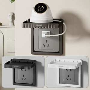 ชั้นวางติดผนังฝังชั้นวางซ็อกเก็ตสำหรับเราเตอร์อินเตอร์เน็ตไร้สายที่วางโทรศัพท์ที่เก็บสายเจาะชั้นวางสติ๊กเกอร์ตกแต่งห้องรับแขก