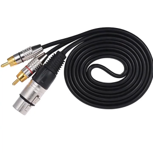 1 XLR female to 2RCA male stereo audio cable 1 split stereo audio cable for mixing amplifier