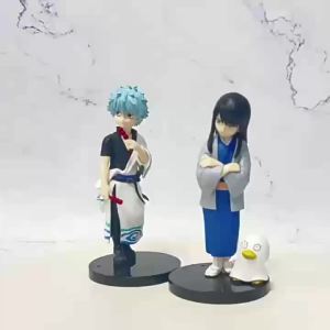 Bandai | Original 14CM Anime Gintama Figure Sakata Gintoki Katsura Kotarou Stand Anime Model Toys Gifts Collection Decoration Ornaments