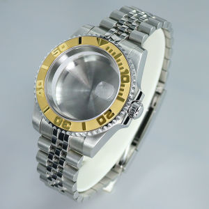 40mm Nh35 Watch Case Sapphire For NH35 NH36 NH34 8215 2824 Movt GMT Watch Parts Jubile Bracelet Slide Buckle Black Purple Bezel