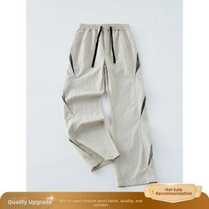 ZHUOCAN | American Deconstruction Patchwork Pants Mens Lightweight Quick-dry Paratrooper Style Breathable Summer