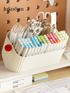 Large Capacity Slanted Pen Organizer With Multiple Compartments