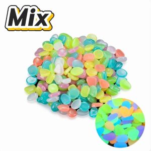100-1000 Pcs Luminous Rock Stone Luminous Dark Garden Pebbles Sidewalk Fish Tank Decoration Aquariums Fish Tanks Loom