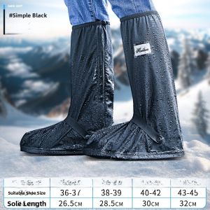 Thickened Waterproof Snowproof Anti-slip Shoe Covers for Snow Play Wear Resistant Rainproof High Top Travel Shoe Covers