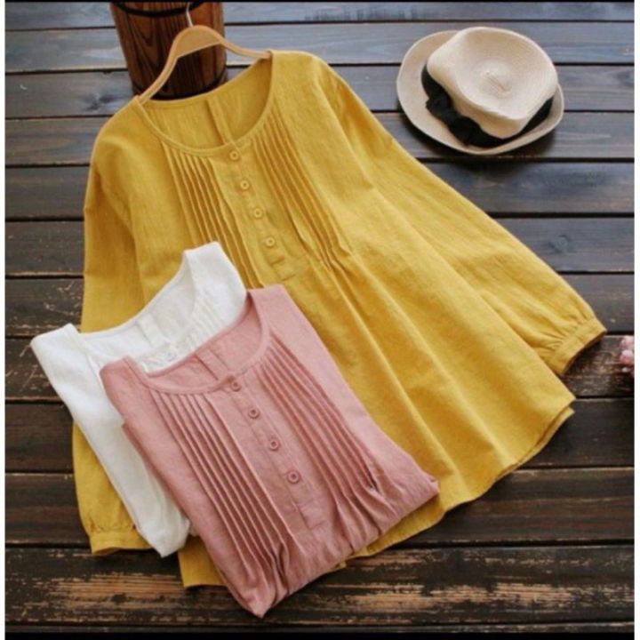 BLOUSE%20KOREA%20BEST%20SELLER//blouse%20dengan%20LD%20110cm,%20cocok%20banget%20buat%20JALAN2%20keluar%20rumah%20-%20Image%205