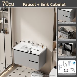 JOMOW | Honeycomb Aluminum Space Alloy Bathroom Vanity Set with Ceramic Sink Basin