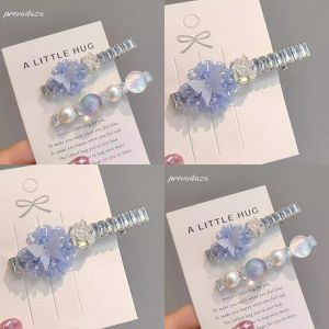 Fashionable Heavy-Duty Crystal Flower Hairpin Womens Side Bangs Headwear Hair Accessories One-Word Hairpin Hairband