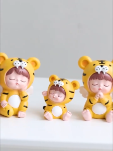 Gia Đình Tiểu Hổ Trang Trí Taplo Ô Tô Nhà Cửa Decor Trang Trí Xe Thêm Dễ Thương