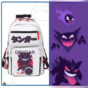 กระเป๋าเป้สะพายหลังผ้า Oxford ขนาดใหญ่สำหรับนักเรียนมัธยมต้นและมัธยมปลาย กระเป๋าใส่หนังสือแบบลำลองสำหรับเยาวชน กระเป๋าเป้สะพายหลังลายการ์ตูน Pokemon