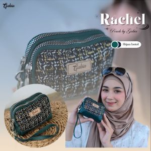 Dompet koin 2 ruang RACHEL POUCH BY GABIA bahan rajut mix chocoly