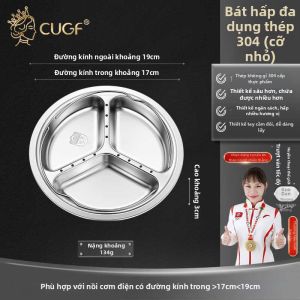 CUGF | Đĩa Hấp Thực Phẩm Cho Bé 3 Ngăn Tròn