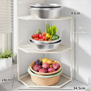evesigar | Multi-functional Kitchen Corner Shelf Multi-level Storage and Drainage Rack