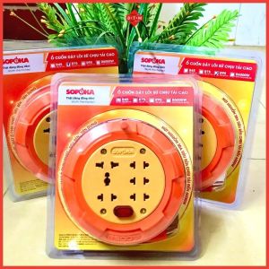 Ổ Điện Cuộn Dây Lõi Sứ Chịu Tải Sopoka 2500W - Ổ Điện Kéo Dài 45m 75m 95m Cuộn Tròn Xoay Tay Tiện Lợi - BH 2 Năm
