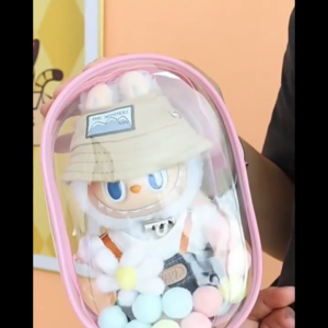 กระเป๋าเก็บของสีสันสดใสโปร่งใส กระเป๋า Pvc สามมิติ พวงกุญแจกระเป๋าห้อยใส่อาร์ตทอยน่ารัก ที่จัดระเบียบของเล่นตุ๊กตาทรงกลม สำหรับคนที่อยากพาน้อง art toy ไปกับเราทุกที่