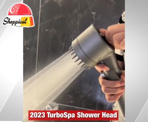New Shower Head Pressure Adjustable High-Pressure Water Saving SPA Massage Filter Powerful 3 Modes Spray German Technology Turbo-SPA Bathroom Accessories Beauty Skin Multifunctional Stop Button Bracket
