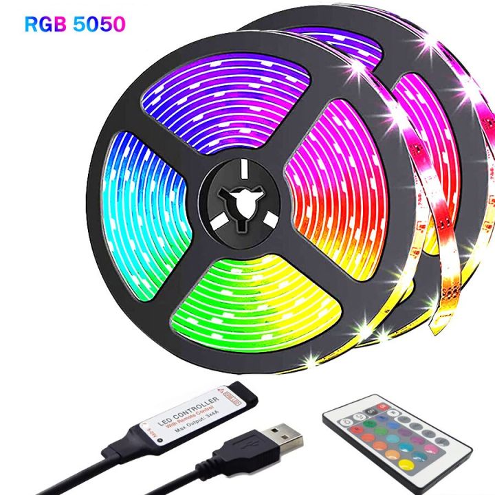 Led USB Strip Light 5M Color Changing 5050 RGB LED Flexible Lights with ...