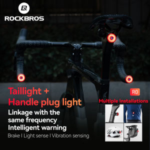 ROCKBROS Bike Taillight Handle Plug Light Team berbasikal disegerakkan pintar brek Sensing Bike belakang cahaya MTB Road Bike Helmet Light