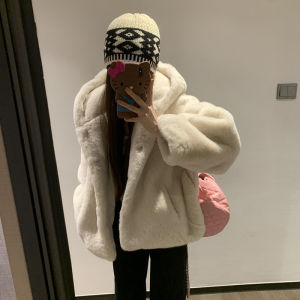 BIFEIMENG | New White Short Fleece Jacket for Petite Ladies
