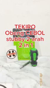 TEKIRO Obeng Kecil Cebol Obeng Mini Bolak Balik 2in1 Stubby Screwdriver PlusMinus Original SD-SS1466