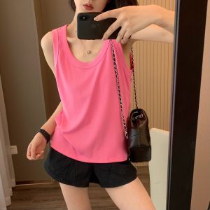 เสื้อกั๊กถักแขนกว้างคอวีไซส์ใหญ่สำหรับผู้หญิง เสื้อชั้นในแบบพื้นฐานสำหรับฤดูใบไม้ผลิ 2024 in BLUE