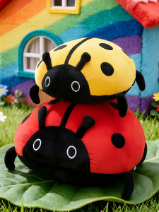 Ladybug Design Plush Pillow Red
