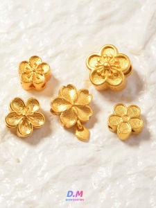 Gold Plated S925 Pure Silver through Hole Spacer Beads Bracelet Necklace DIY Accessories Cloud Back Design Fashion Jewelry