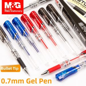 Morningside Stationery 1111 Power Gel Pen 0.7mm Bullet Tip Student Water Pen Thick Business Office Signing Pen Black Red Blue Large Capacity Thick Head Practice Pen