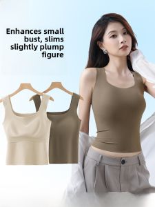 miiow | Wireless Strapless Bra Camisole Womens Inner Wear Prevent Exposure Hide Side Breast Summer Sport Style Pure Color Nylon Spandex