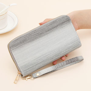 Ladies Large Capacity Gradient Color Clutch Wallet Mobile Phone Bag Shopping Handbag Soft PU Leather Long Wallet