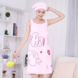 ผ้าเช็ดตัวแห้งเร็วเกาะอกสําหรับผู้หญิงสามารถสวมใส่ได้สายเดี่ยวสําหรับใช้ในบ้านชุดกระโปรงอาบน้ําเพิ่มความหนานุ่มกว่าผ้าฝ้ายแท้ดูดซับน้ําขนไม่หลุดลอก