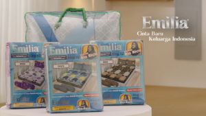 Sprei Emilia By Bonita King 180x200 Tinggi 25 cm Desain Motif Elegant Cocok Buat Kado dan Hadiah dan Bahan Lembut Adem dan Tidak Luntur