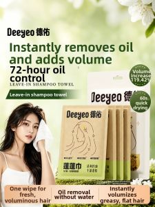 DEYOU | No Rinse Dry Shampoo Cloth Portable Hair Refreshing Wipes