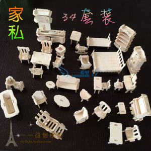 Promotion Wooden 3D Puzzle Educational DIY Mini Furniture Decoration Home Private Set Model Toy for Children under 14 Years Old
