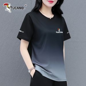 Tucano Quick Dry Fitness Yoga Outfit Womens Summer New Short Sleeve Absorbent Breathable Running Gym Set Two Pieces round Neck