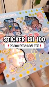 1 pack isi 100 Lembar Pcs Stiker Box Merk SENMU SEN MU Momo Stiker Set - YSShop