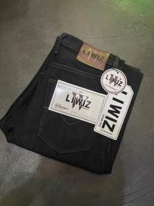 กางเกงยีนส์ ขากระบอก ขนาด 9 นิ้ว งาน 16 oz สีมิดไนท์ ตะเข็บเทา: ป้ายลิวิส LIVIZ STAG -