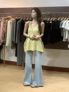 Korean Style Loose Sleeveless U-Neck Womens Top Summer New Casual Versatile Strap Vest Striped Design Commute Friendly