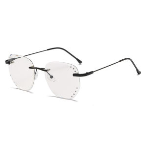 JN IMPRESSION Frameless Photochromic Anti-blue Light Glasses High-end Finished Myopia Glasses