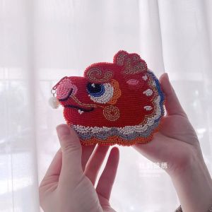 Túi Xách Nữ Phong Cách Mới Trung Quốc Trung Thu Trang Phục Hoạt Hình Túi Đựng Tiền Xu Cầm Tay Thêu Hạt Thời Trang Cho Thanh Thiếu Niên