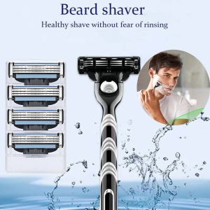 Triple Manual Razor Shaver with 8 Blades Original Mens Face Shaver 3 layers Anti-Scratch Knife Frame Head Blade