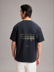 Jack Jones | Cotton T-Shirt Letter Embroidery Print Ribbed Crew Neck