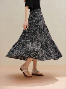 INMAN | French Style Floral High Waist Elasticated Skirt