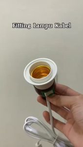 Fitting Lampu Gantung Kabel E27 Dengan Saklar On Off / Socket Pemanjang Dudukan Bohlam LED Extension Downlight / Lamp Holder Adapter E27 to E27 / Fiting Sambungan Alat Bantu Penerangan Serbaguna - GP Mall