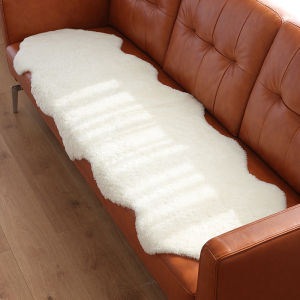 Modern Minimalist Woolen Sofa Cushion Window Seat Pad Living Room Bedroom Short Wool Fleece Lamb Skin Carpet Handmade Weaving